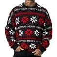 thumbnail image 1 of successthop Christmas Sweater Ugly Long Sleeve Crew Neck Oversized Letter Graphic Printed Winter Fall Pullover Outwear, 1 of 2