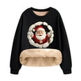 thumbnail image 1 of successthop Christmas Sweatshirts Women Cute Santa Fleece Plus Size Crewneck Long Sleeve Sweaters Pullover Tops Black, 1 of 9