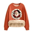 thumbnail image 1 of successthop Christmas Sweatshirts Women Cute Santa Fleece Plus Size Crewneck Long Sleeve Sweaters Pullover Tops Orange, 1 of 9