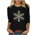 thumbnail image 1 of successthop Christmas Tops Women Funny Graphic Snow Plus Size 3/4 Sleeve Shirt Oversized Crewneck Trendy Clothes, 1 of 5