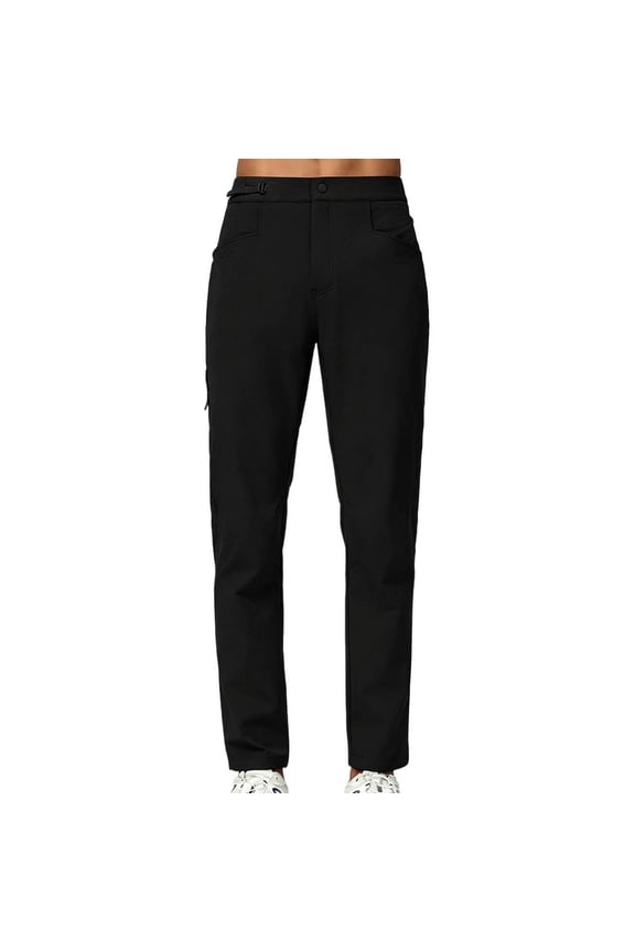 Climbing Pants for Men High Waist Pants Tapered Bottoms Big and Tall Outdoor Clothes with Zip Pockets Black