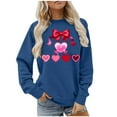 thumbnail image 1 of successthop Crew Neck Sweatshirts Women Valentine Day Bow Print Casual Clothes Long Sleeve Outfits Vacation Tops M, 1 of 5