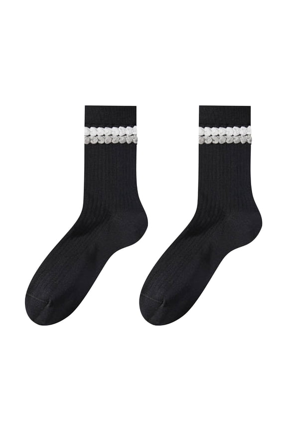 Crew Socks Women Ladies Short Thin Breathable Soft Comfortable Casual Summer Sock for Gifts Black