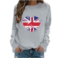 thumbnail image 1 of successthop Crewneck Sweatshirts Oversized Women Long Sleeve Top No Hood Pullover Sweater Heart Casual Clothes Gray S, 1 of 3