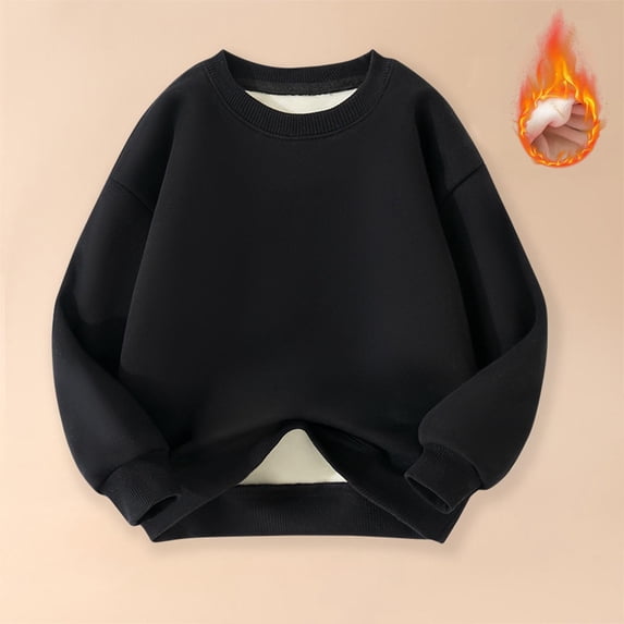 successthop Cute Hoodie Toddler Girls Boys Fleece Thick Long Sleeve No Hooded Stylish Winter Fall Blouse Sizes 3-14
