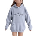 thumbnail image 1 of successthop Cute Hoodie Toddler Girls Boys Long Sleeve Hooded with Pockets Heart Printed Winter Fall Tops Sizes 5-15, 1 of 5