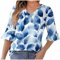 thumbnail image 1 of successthop Dressy Blouses for Women 3/4 Sleeves Clothes Lightweight V Neck Pullover Shirts Floral Trendy Tops, 1 of 6
