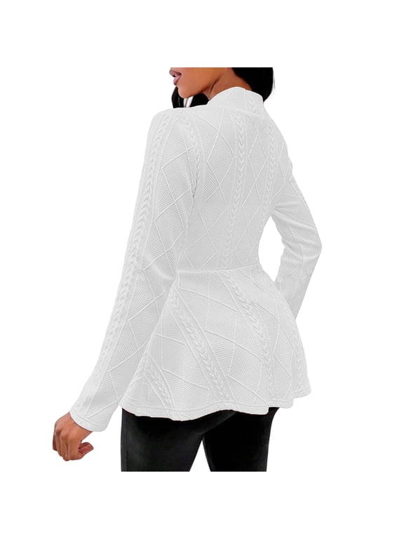 Fall Jackets for Women Long Sleeve Jacket Open Front Coat Plus Size A Line Flare Hem Winter Casual Outwear S