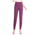 thumbnail image 1 of successthop Fleece Lined Leggings Women Plus Size Trendy Thick Soft Bottom Comfortable Solid Winter Pants Purple 4XL, 1 of 4
