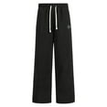 thumbnail image 1 of successthop Fleece Sweatpant for Men Pant Printed Solid Pants Drawstring Straight Open Bottom Trousers Black, 1 of 3