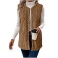 thumbnail image 1 of successthop Fleece Vest Women Fuzzy Solid Waistcoat Open Front Sleeveless Outerwear with Pockets Winter Causal Coat, 1 of 8