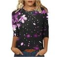 thumbnail image 1 of successthop Floral Blouses for Women Plus Size 3/4 Sleeve Shirts Oversized Crewneck Casual Clothes Floral Tops, 1 of 5
