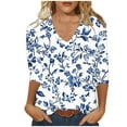 thumbnail image 1 of successthop Floral Blouses for Women Plus Size 3/4 Sleeve Tee Shirts Lightweight Crewneck Pullover Shirt Print Tops, 1 of 4