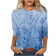 thumbnail image 1 of successthop Floral Blouses for Women Plus Size 3/4 Sleeve Tops Oversized Crewneck Casual Clothes Print Tee Shirts, 1 of 5