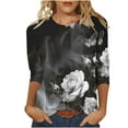 thumbnail image 1 of successthop Floral Blouses for Women Plus Size 3/4 Sleeve Tops Oversized Crewneck Casual Shirts Floral Clothes, 1 of 5