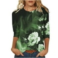 thumbnail image 1 of successthop Floral Blouses for Women Plus Size 3/4 Sleeve Tops Oversized Crewneck Casual Shirts Floral Clothes, 1 of 5