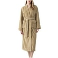 thumbnail image 1 of successthop Fuzzy Unisex Robe FLeece Soft Belted Long Winter Sleepwear Shawl Collar Solid Bathrobe with Pockets Yellow M, 1 of 5