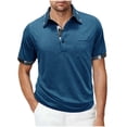 thumbnail image 1 of successthop Golf Shirts for Men with Pocket Casual Plus Size Collar Shirts Short Sleeve Workwear Solid Business Tops 2XL, 1 of 7