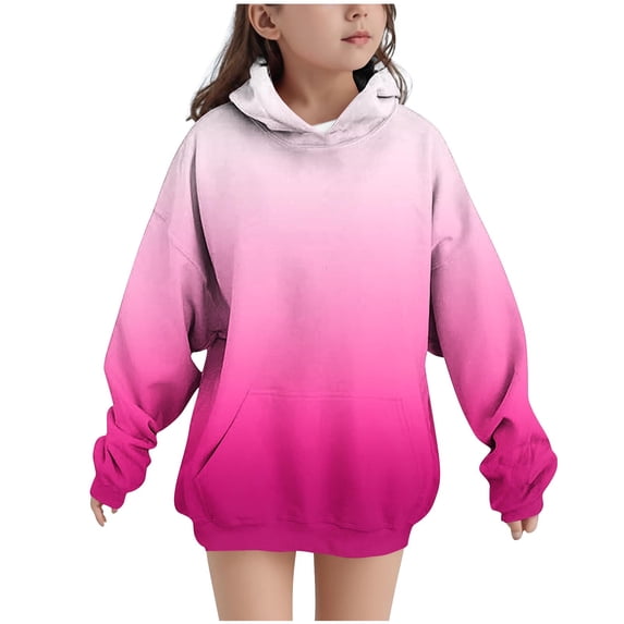 successthop Graphic Hoodies Toddler Girls Boys Fleece Long Sleeve Hooded with Pockets Printed Blouse Sizes 4-14
