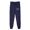 thumbnail image 1 of successthop Gym Sweatpants Women Fleece Drawstring Sportpants ELastic Heart Printed Joggers Low Rise Trousers, 1 of 7