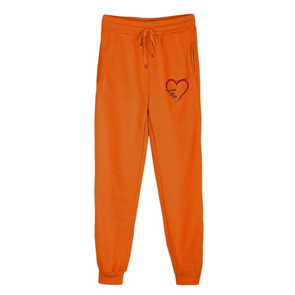 successthop Gym Sweatpants Women Fleece Drawstring Sportpants ELastic Heart Printed Lightweight Joggers Workout Trousers