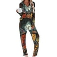 thumbnail image 1 of successthop Halloween Pajamas Spooky Printed Long Sleeve Tops with Full Pants Button with Pockets Loungewear, 1 of 3