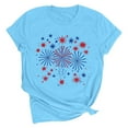 thumbnail image 1 of successthop Independence Day Clothes Women Red Blue White Plus Size Crewneck T Shirt Summer Shirts Short Sleeve Tops 3XL, 1 of 6