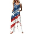thumbnail image 1 of successthop Independence Day Jumpsuits for Women Flag Oversized Sleeveless Lounge Wear Button One Piece with Pockets S, 1 of 8