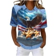 thumbnail image 1 of successthop Independence Day T Shirt Women Flags Plus Size Summer Shirts Festival Top Crewneck Short Sleeve Clothes XL, 1 of 7