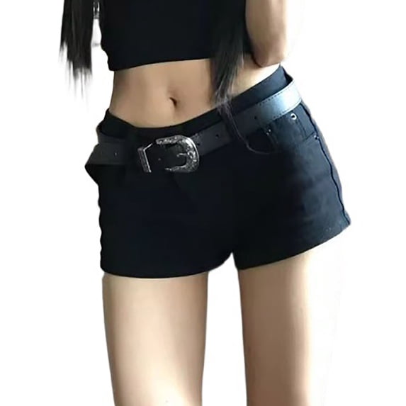 successthop Jean Shorts for Women Strecthy Straight Leg Jorts Button Loose Streetwear Zip Up Summer Going Out Clothes S