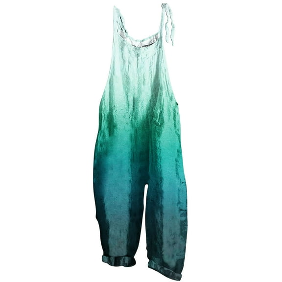 successthop Jumpsuit for Women Baggy Sleeveless One Piece Spaghetti Strap Wide Leg Long Pants Lounge Wear with Pockets S
