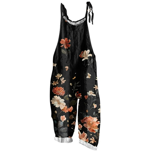 successthop Jumpsuit for Women Baggy Sleeveless One Piece Spaghetti Strap Wide Leg Long Pants Lounge Wear with Pockets
