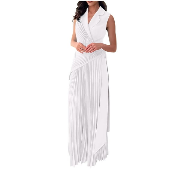 successthop Jumpsuit for Women Dressy Oversized V Neck Collar Sleeveless One Piece Belted Peplum Long Solid Lounge Wear