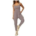 thumbnail image 1 of successthop Jumpsuits for Women Casual Sleeveless One Piece Adjustable Strap Long Pants Solid Lounge Wear with Pockets S, 1 of 9