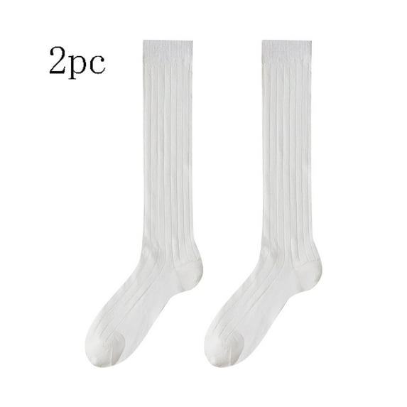 successthop Knee High Boot Socks Womens Soft 2 Pack Ladies Thin Breathable Comfortable Summer Sock for Gifts White