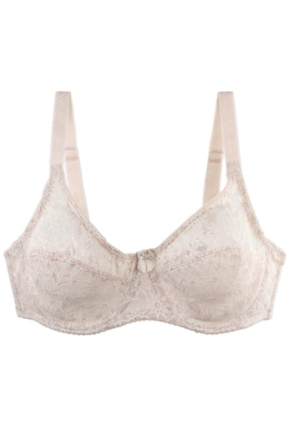 Lace Bralettes for Women with Support Plus Size Push Up Bras Lightweight Lift Ladies Everyday Wear Beige 80