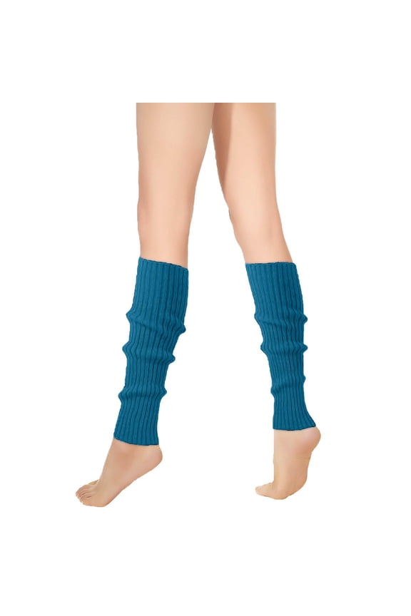 Leg Warmers 80s Women Yoga Dance Athletic Comfort Soft Cozy Warm Vintage Solid Sportwear Light Blue