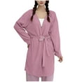 thumbnail image 1 of successthop Lightweight Robes for Women FLeece Fuzzy Loungewear Belted Oversized Winter Sleepwear Solid Bathrobe Purple, 1 of 9