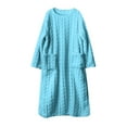 thumbnail image 1 of successthop Long Sleeve Nightgown with Pockets Jacquard Fleece Loose Housecoat Fuzzy Sleepwear Solid Ladies Loungewear, 1 of 5