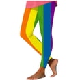 thumbnail image 1 of successthop Mardi Gras Leggings for Women Rainbows Stripe Soft Sleepwear Comfortable Pants Colorful Winter Shapewear 2XL, 1 of 6