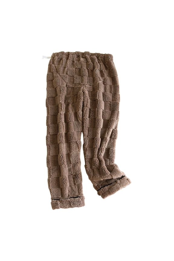 Maternity Fleece Pajama Pants Flannel Fuzzy Trousers Oversized High Waist Pj Bottoms Solid Loungewear