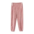 thumbnail image 1 of successthop Maternity Fleece Pajama Pants Fuzzy Warm Joggers Adjustable Waist Winter Loungewear Solid Trousers, 1 of 3