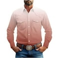 thumbnail image 1 of successthop Men Retro Shirts Long Sleeve Button Down Collar Solid Color, 1 of 8