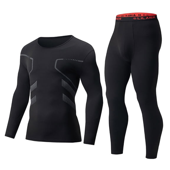 successthop Mens Base Layer Set Loose Soft Long Sleeve Crewneck Pullover Tops and Comfortable Leggings Solid Breathable