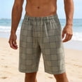 thumbnail image 1 of successthop Mens Cargo Shorts Big and Tall Knee Length Shorts Drawstring Elastic Bottoms Plaid Clothes with Pockets 2XL, 1 of 9