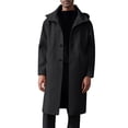 thumbnail image 1 of successthop Mens Casual Trench Coat Notched Lapel with Pockets Single Breasted Clothes Solid Trendy Outwear Black 2XL, 1 of 9