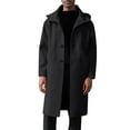 thumbnail image 1 of successthop Mens Casual Trench Coat Notched Lapel with Pockets Single Breasted Clothes Solid Trendy Outwear Black XL, 1 of 9