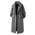 thumbnail image 1 of successthop Mens Casual Trench Coat Notched Lapel with Pockets Single Breasted Outwear Belted Solid Stylish Coats Gray, 1 of 3