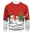 thumbnail image 1 of successthop Mens Christmas Sweatshirt Ugly Plus Size Crewneck Long Sleeve Tops Pullover Sweaters Print Clothes Red 3XL, 1 of 2