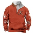 thumbnail image 1 of successthop Mens Christmas Sweatshirt Ugly Quarter Zip Long Sleeve Tops Pullover Sweaters with Pocket Streetwear Orange, 1 of 2